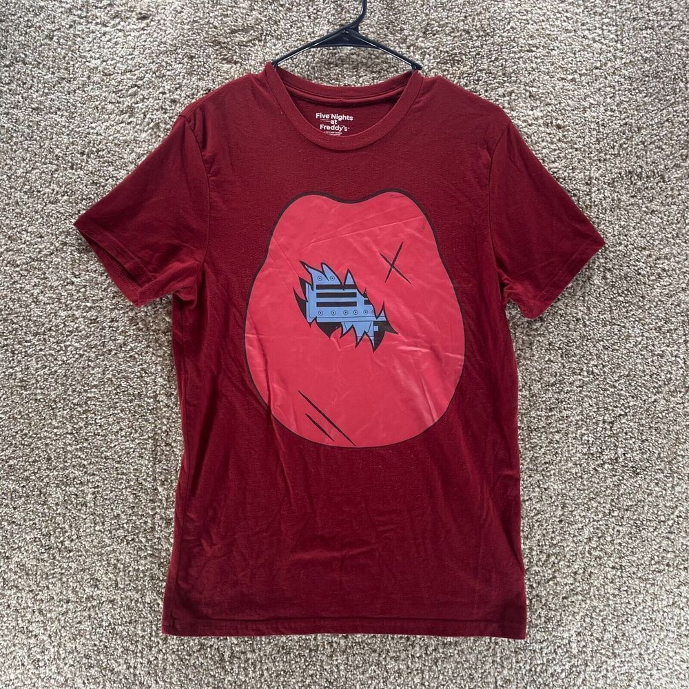 Five Nights At Freddys‎ Shirt Adult Small Red 2016 Short Sleeve Cotton Mens Logo